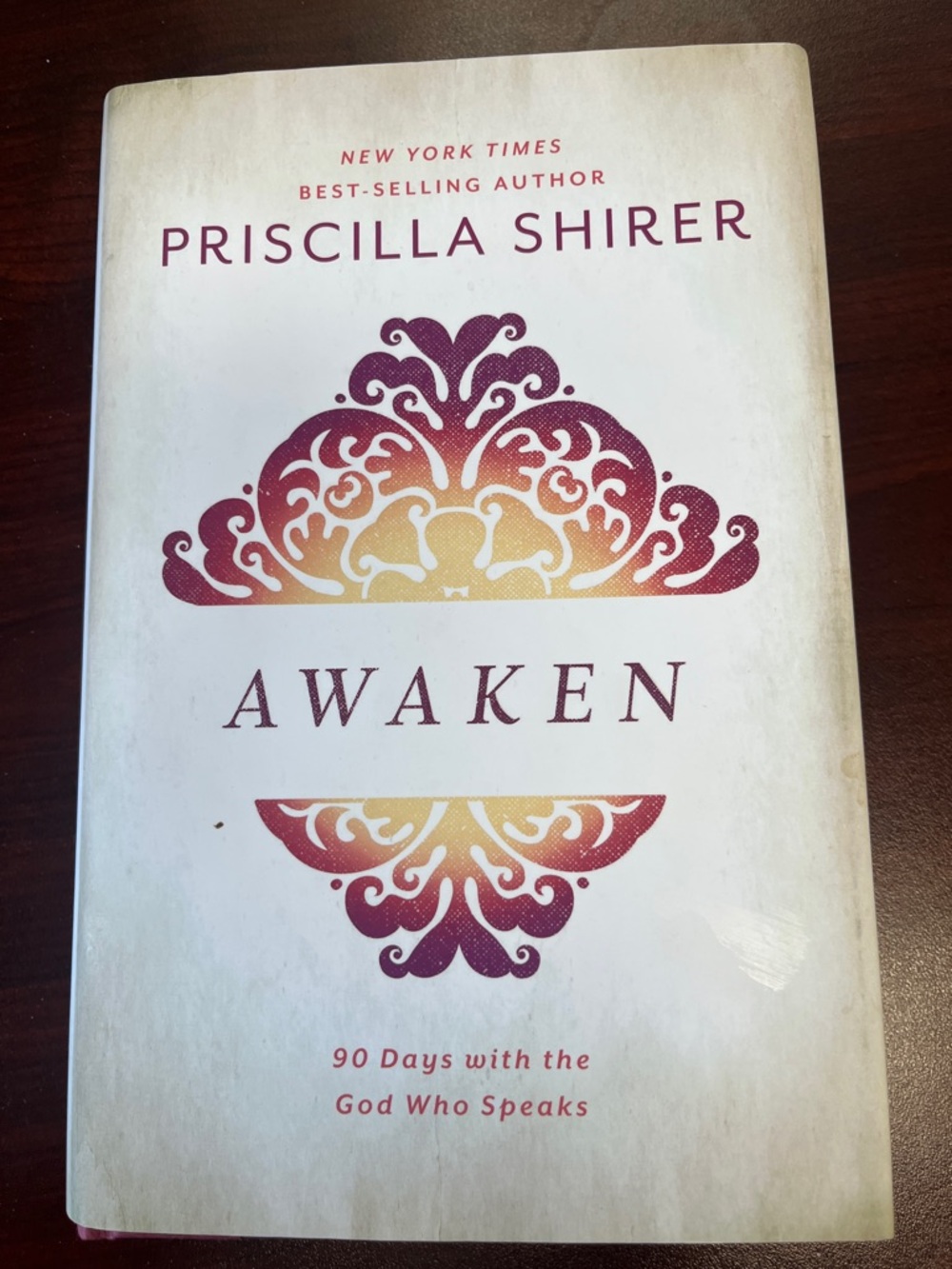 Awaken - Floral Gradient Design Hardcover (White and Maroon)